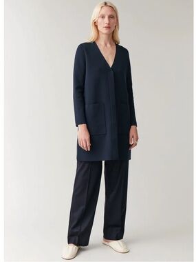 COS Long Knit Duster Cardigan Navy Blue